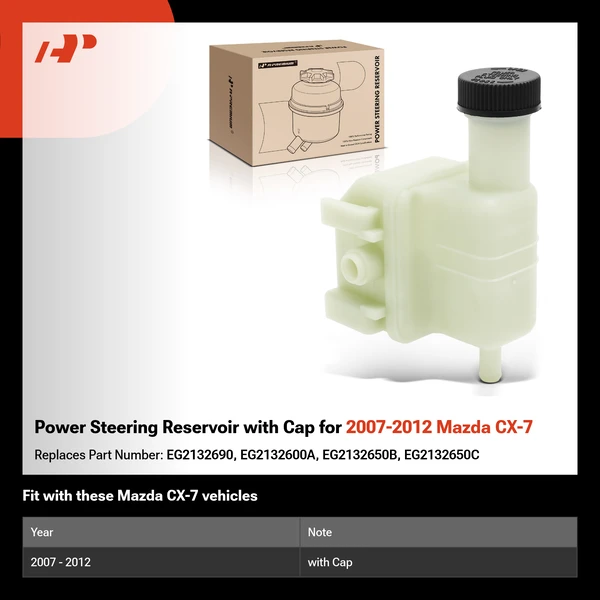 Power Steering Reservoir with Cap for 2007-2012 Mazda CX-7