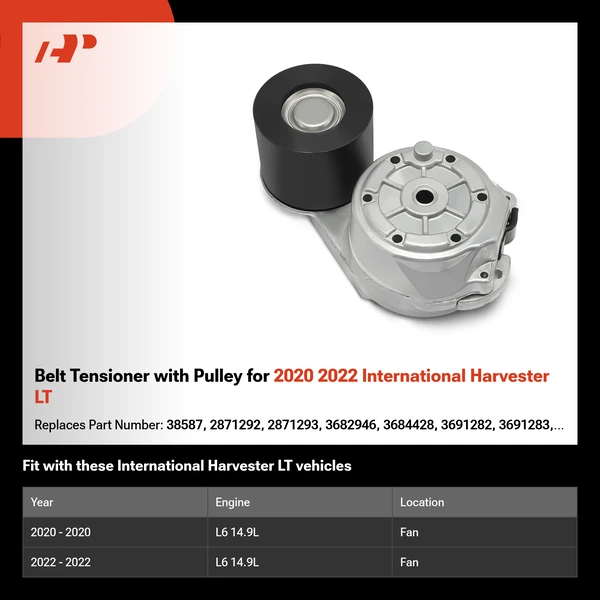Belt Tensioner with Pulley for 2020 2022 International Harvester LT