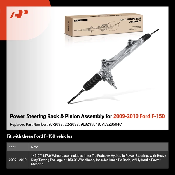 Power Steering Rack & Pinion Assembly for 2009-2010 Ford F-150