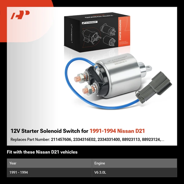 12V Starter Solenoid Switch for 1991-1994 Nissan D21