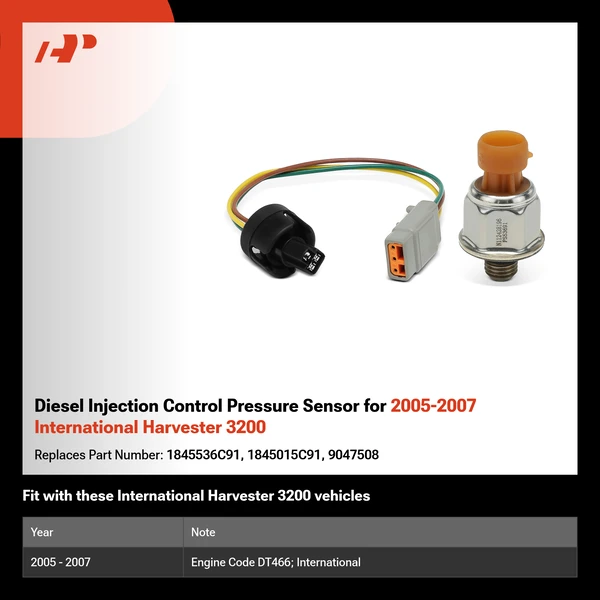 Diesel Injection Control Pressure Sensor for 2005-2007 International Harvester 3200