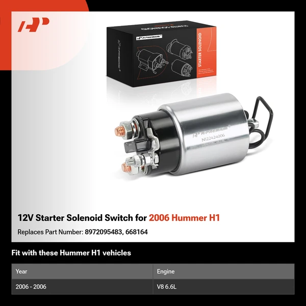 12V Starter Solenoid Switch for 2006 Hummer H1