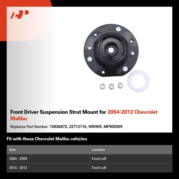 Front Driver Suspension Strut Mount for 2004-2012 Chevrolet Malibu