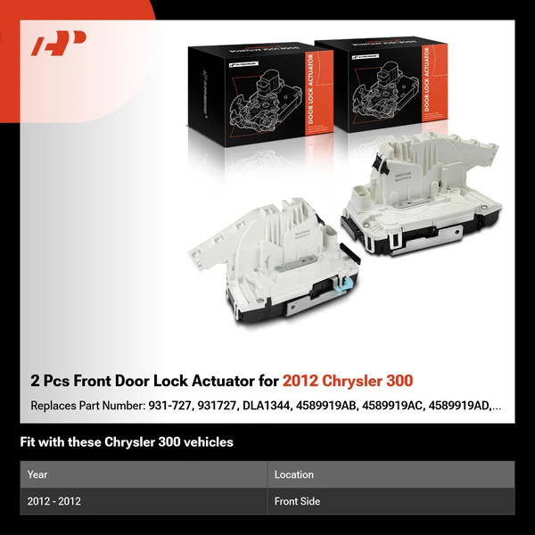 2 Pcs Front Door Lock Actuator for 2012 Chrysler 300
