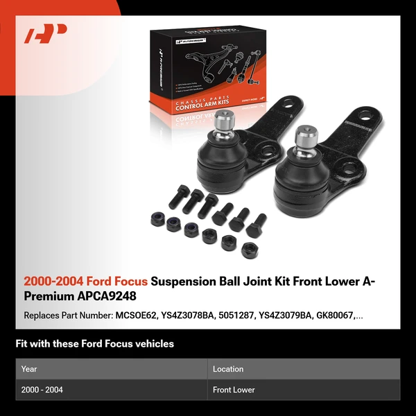 2000-2004 Ford Focus Suspension Ball Joint Kit Front Lower A-Premium APCA9248