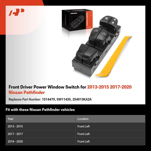 Front Driver Power Window Switch for 2013-2015 2017-2020 Nissan Pathfinder