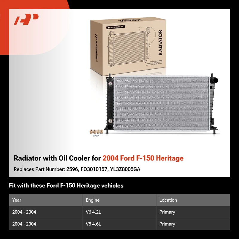 Radiator with Oil Cooler for 2004 Ford F-150 Heritage
