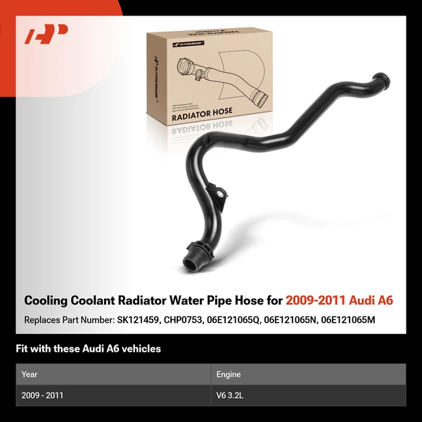 Cooling Coolant Radiator Water Pipe Hose for 2009-2011 Audi A6
