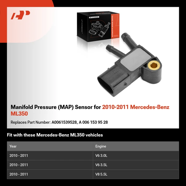 Manifold Pressure (MAP) Sensor for 2010-2011 Mercedes-Benz ML350