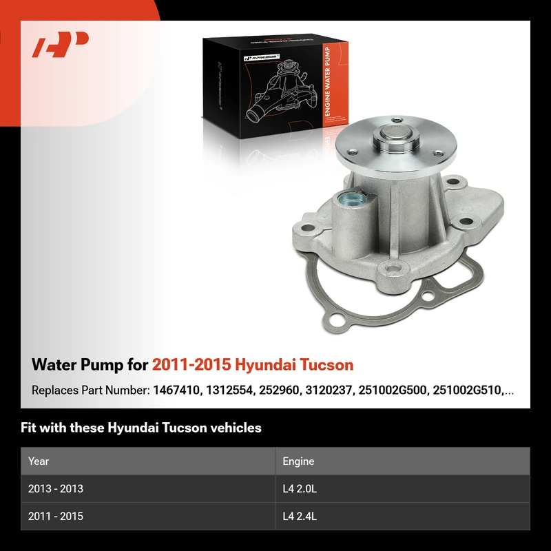 Water Pump for 2011-2015 Hyundai Tucson