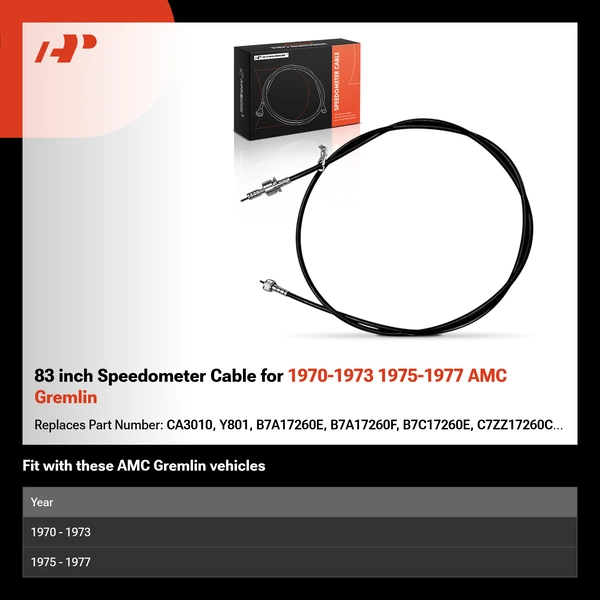 83 inch Speedometer Cable for 1970-1973 1975-1977 AMC Gremlin