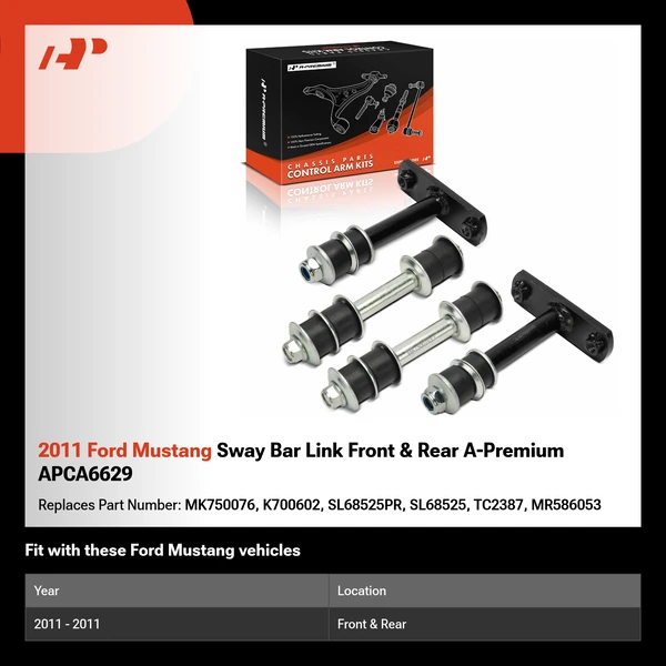 2011 Ford Mustang Sway Bar Link Front & Rear A-Premium APCA6629