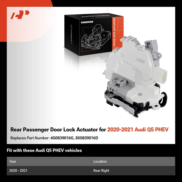 Rear Passenger Door Lock Actuator for 2020-2021 Audi Q5 PHEV