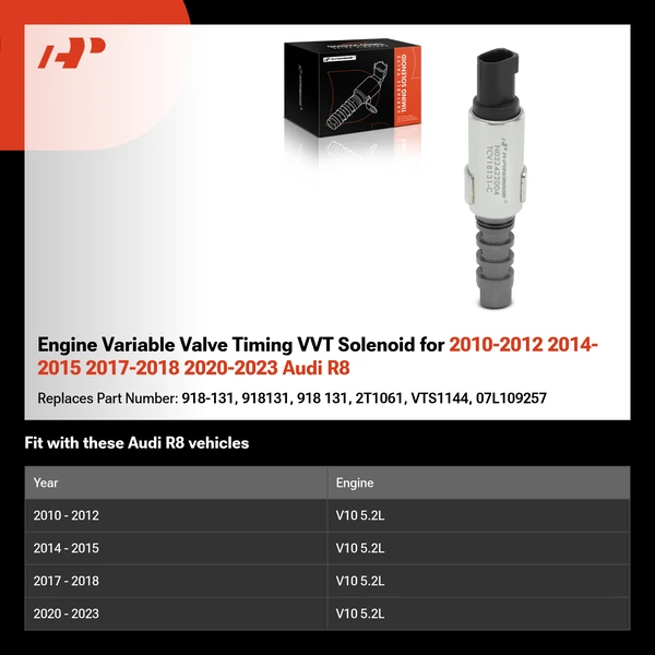 Engine Variable Valve Timing VVT Solenoid for 2010-2012 2014-2015 2017-2018 2020-2023 Audi R8