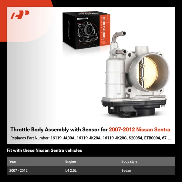 Throttle Body Assembly with Sensor for 2007-2012 Nissan Sentra