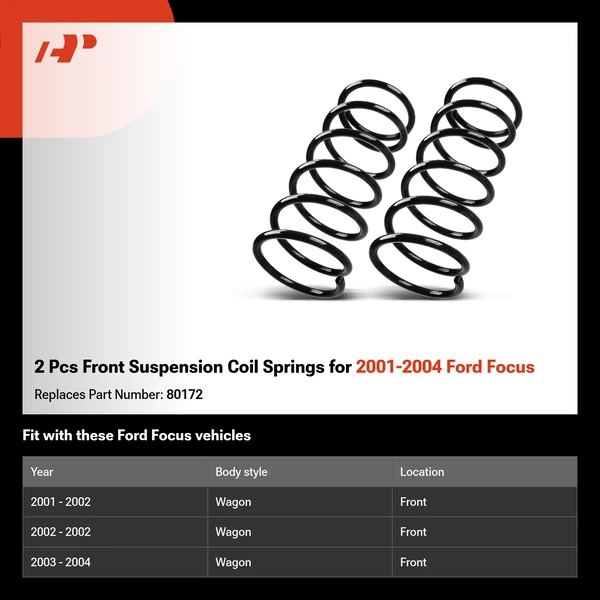 2 Pcs Front Suspension Coil Springs for 2001-2004 Ford Focus