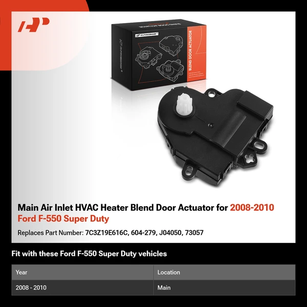 Main Air Inlet HVAC Heater Blend Door Actuator for 2008-2010 Ford F-550 Super Duty