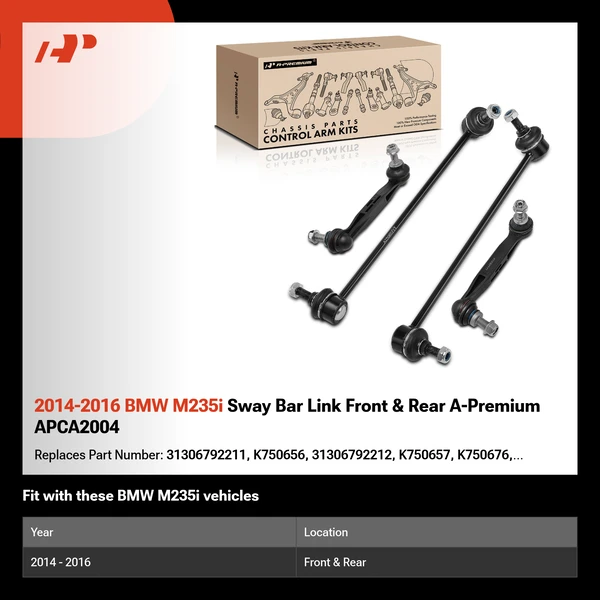 2014-2016 BMW M235i Sway Bar Link Front & Rear A-Premium APCA2004
