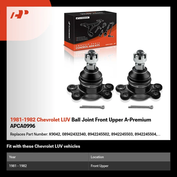 1981-1982 Chevrolet LUV Ball Joint Front Upper A-Premium APCA0996