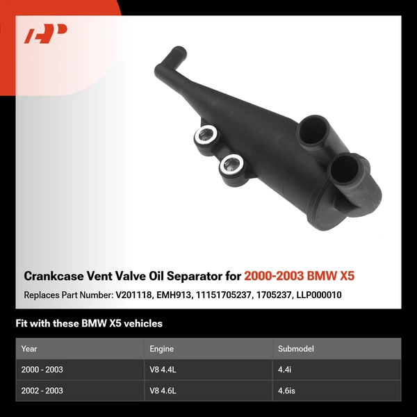 Crankcase Vent Valve Oil Separator for 2000-2003 BMW X5