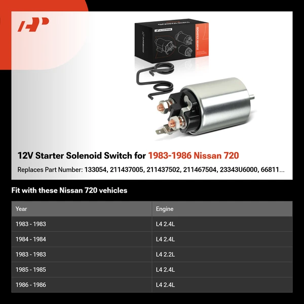 12V Starter Solenoid Switch for 1983-1986 Nissan 720