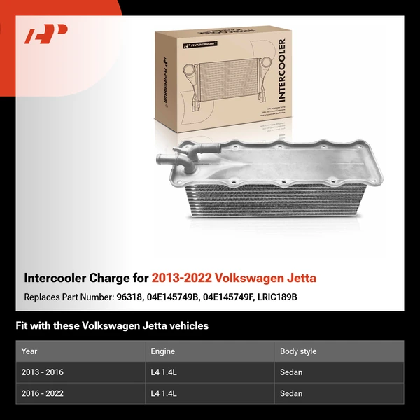 Intercooler Charge for 2013-2022 Volkswagen Jetta