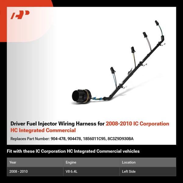 Driver Fuel Injector Wiring Harness for 2008-2010 IC Corporation HC Integrated Commercial