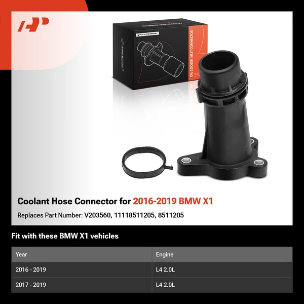 Coolant Hose Connector for 2016-2019 BMW X1