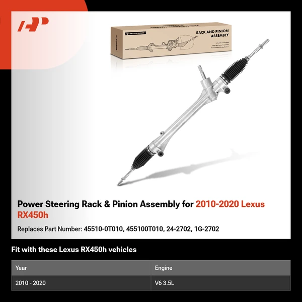 Power Steering Rack & Pinion Assembly for 2010-2020 Lexus RX450h