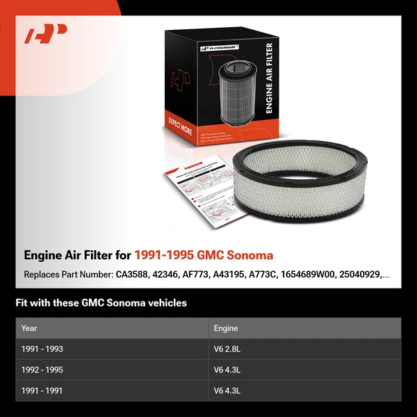 Engine Air Filter for 1991-1995 GMC Sonoma