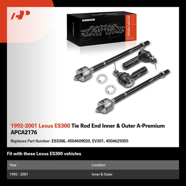 1992-2001 Lexus ES300 Tie Rod End Inner & Outer A-Premium APCA2176