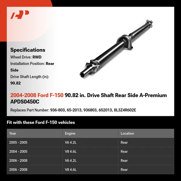 2004-2008 Ford F-150 90.82 in. Drive Shaft Rear Side A-Premium APDS0450C