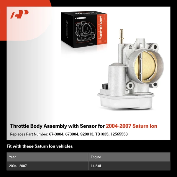 Throttle Body Assembly with Sensor for 2004-2007 Saturn Ion
