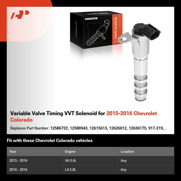 Variable Valve Timing VVT Solenoid for 2015-2016 Chevrolet Colorado