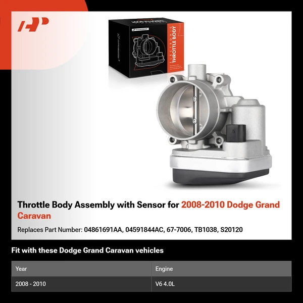 Throttle Body Assembly with Sensor for 2008-2010 Dodge Grand Caravan