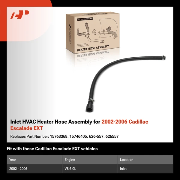 Inlet HVAC Heater Hose Assembly for 2002-2006 Cadillac Escalade EXT