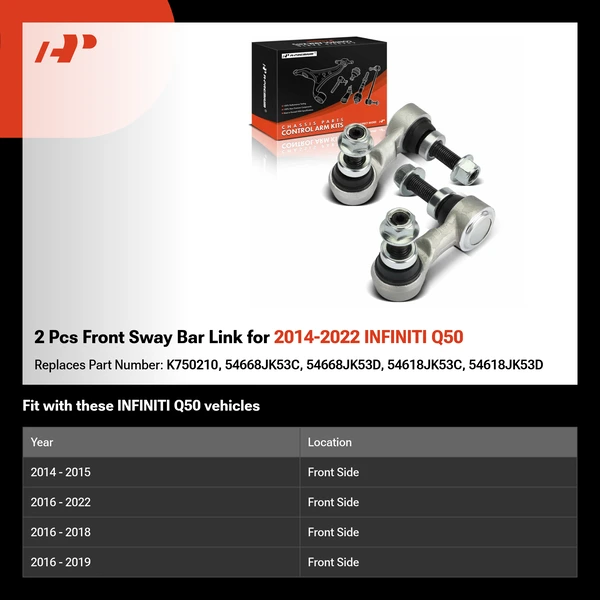 2 Pcs Front Sway Bar Link for 2014-2022 INFINITI Q50
