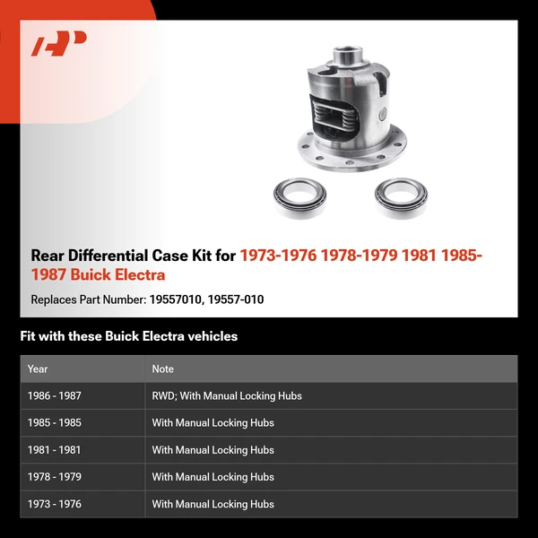 Rear Differential Case Kit for 1973-1976 1978-1979 1981 1985-1987 Buick Electra