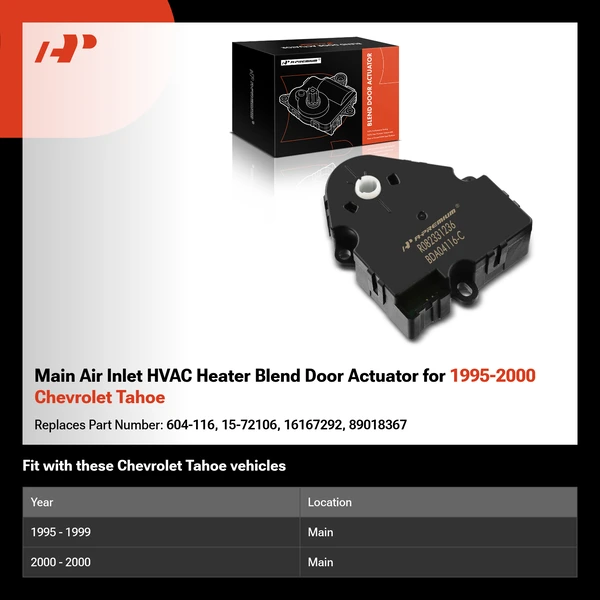 Main Air Inlet HVAC Heater Blend Door Actuator for 1995-2000 Chevrolet Tahoe