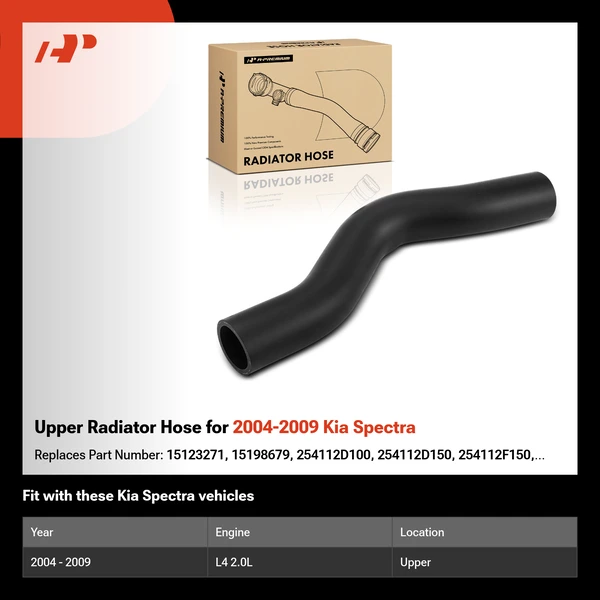 Upper Radiator Hose for 2004-2009 Kia Spectra
