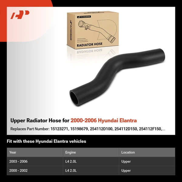 Upper Radiator Hose for 2000-2006 Hyundai Elantra