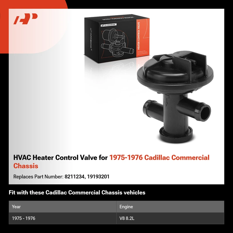 HVAC Heater Control Valve for 1975-1976 Cadillac Commercial Chassis