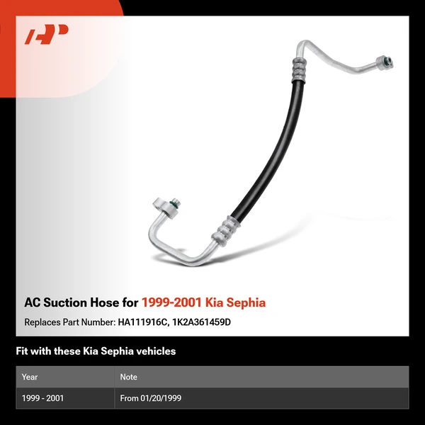 AC Suction Hose for 1999-2001 Kia Sephia