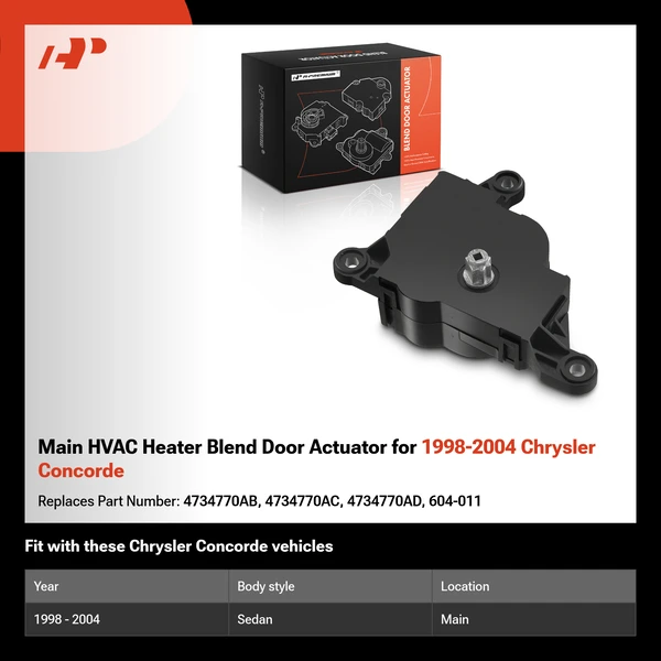 Main HVAC Heater Blend Door Actuator for 1998-2004 Chrysler Concorde