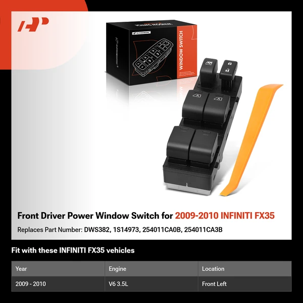 Front Driver Power Window Switch for 2009-2010 INFINITI FX35