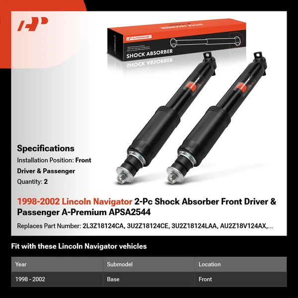 1998-2002 Lincoln Navigator 2-Pc Shock Absorber Front Driver & Passenger A-Premium APSA2544