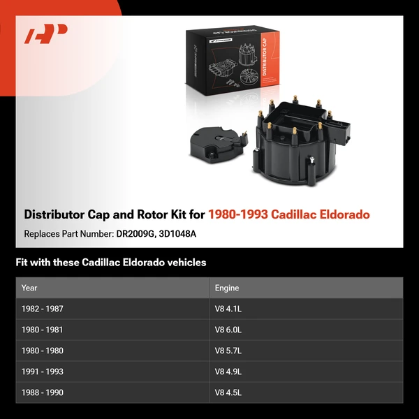 Distributor Cap and Rotor Kit for 1980-1993 Cadillac Eldorado
