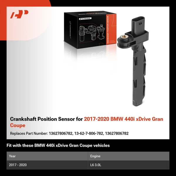 Crankshaft Position Sensor for 2017-2020 BMW 440i xDrive Gran Coupe