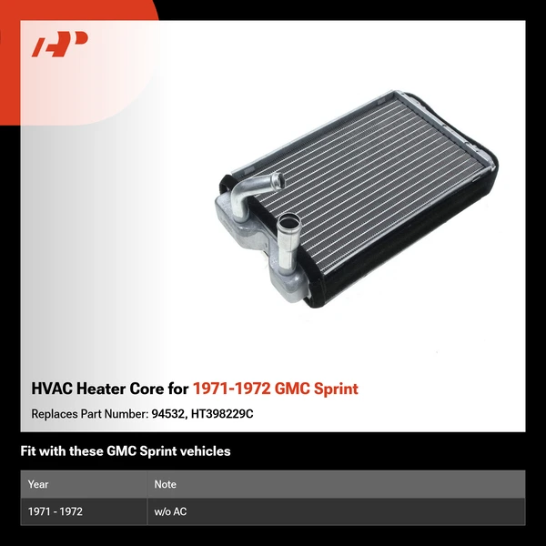 HVAC Heater Core for 1971-1972 GMC Sprint