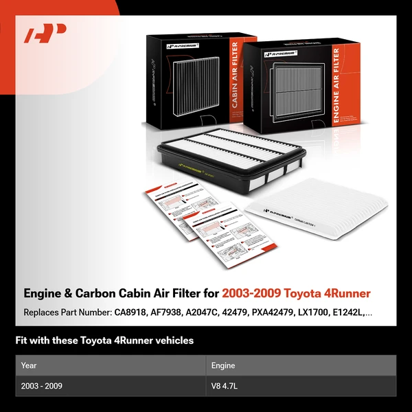 Engine & Carbon Cabin Air Filter for 2003-2009 Toyota 4Runner